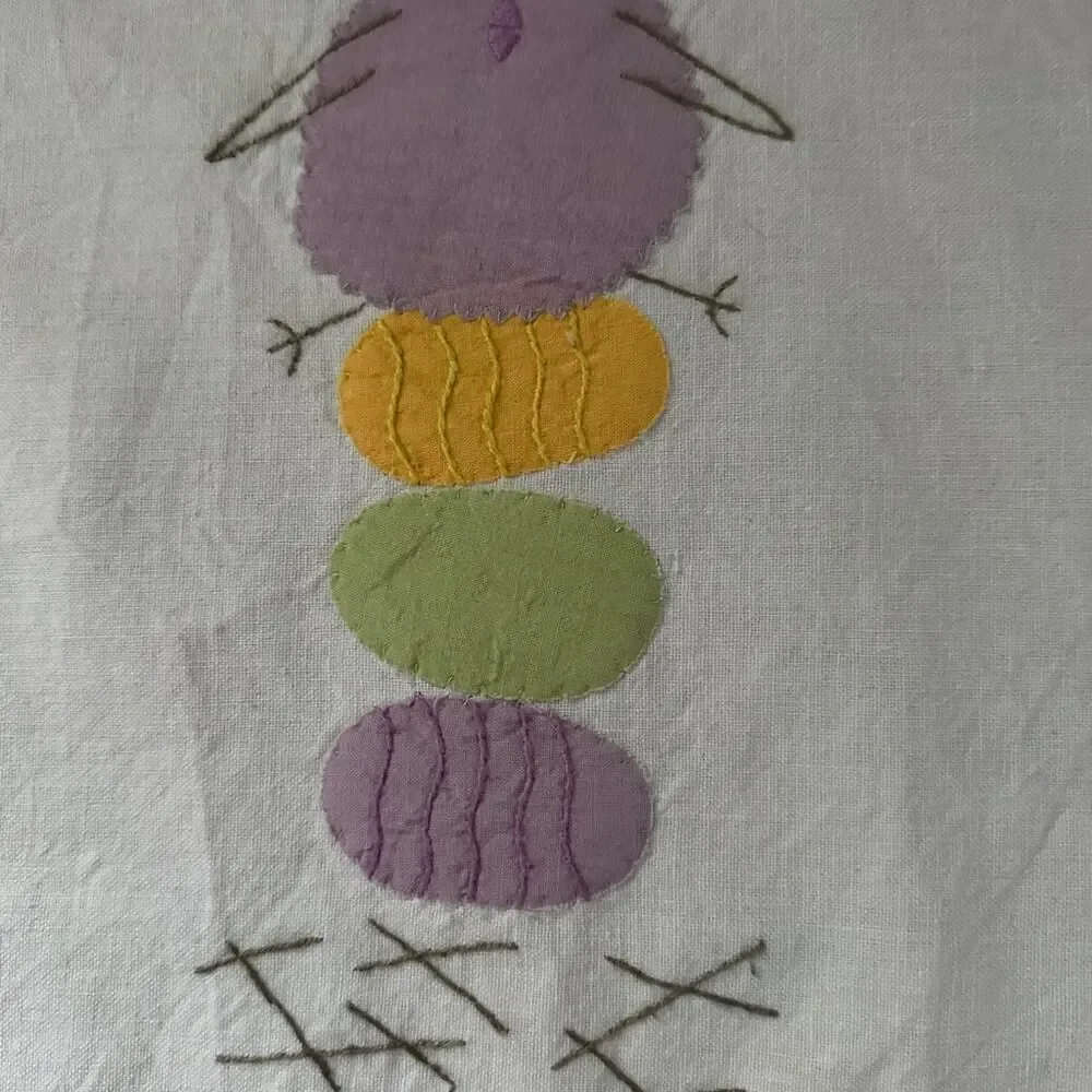 Sur La Table Easter Embroidered Appliqué Cotton Tea Towels set of 3 NWT